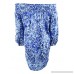LAUREN RALPH LAUREN Women's Playa Floral Smocked Off The Shoulder Tunic Cover-Up Blue B079KSSJP5